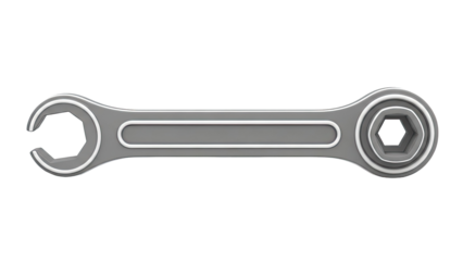 Ratchet Wrench with Open-End and Hexagonal Socket
