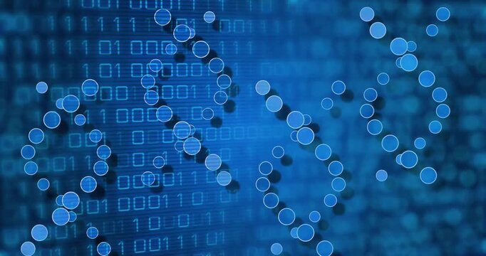Animation of dna strands over binary coding