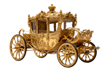 Elaborate Ornate Golden Royal Carriage
