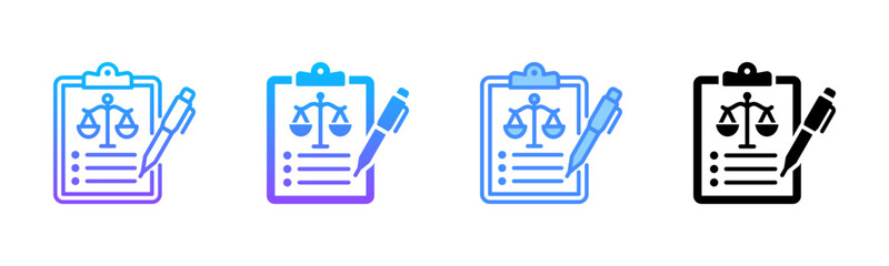 Legal Document Multi Style Icon Set