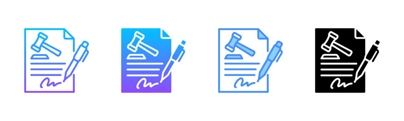 Contract Law Multi Style Icon Set