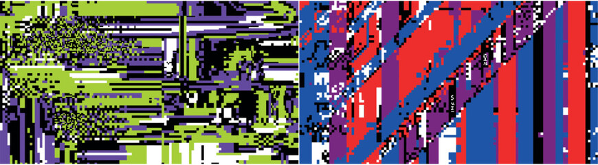 Abstract Diagonal Glitch Noise and Color Distortion