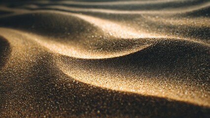 Golden sand dunes with light and shadows