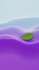 Leaf on Colorful Waves Purple Blue Nature. Concept featuring leaf, waves, purple, blue, nature.