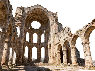 Ancient Ruins of Gothic Architectural Structure