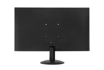 Computer monitor rear view, isolated on white background.  The rear panel of the monitor with connection connectors.