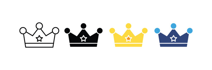 collection of versatile crown icon set. royalty and achievement symbol. vector illustration