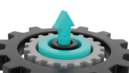 Gear with Upward Arrow