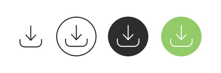 Download icon set with for web and app user interface design element. vector illustration
