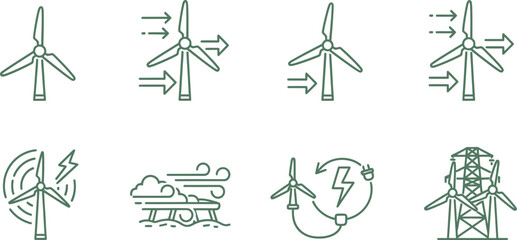 Eco-friendly wind turbines in a natural environment promoting sustainability and clean energy