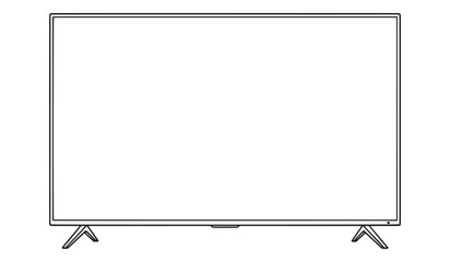 Obraz premium Flat screen television with stand on white background