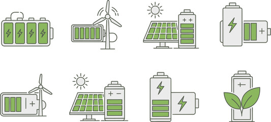 Sustainable Eco Friendly Icons Representing Nature and Environment Education