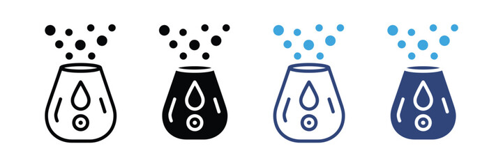 air diffuser or humidifier icon set with mist effect. vector illustration