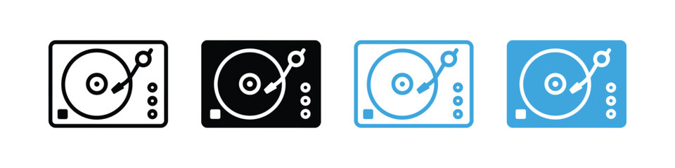Set of turntable icons . music and dj theme symbol. record player icon. viney music icon set. vector illustration