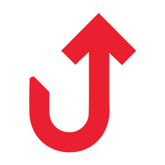 red arrow isolated on white