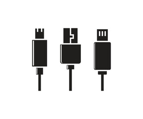 usb charger plug icons set  illustration vector
