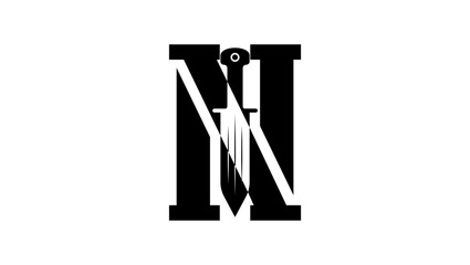 Logo in the shape of the letter N, similar to a knife