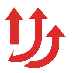 set red arrow on white background