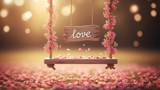 happy valantine day card with flowers
