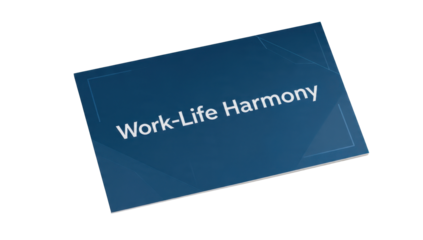 Work-life harmony blue conceptual document