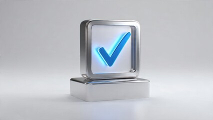 3D Rendering of Check Mark Symbol