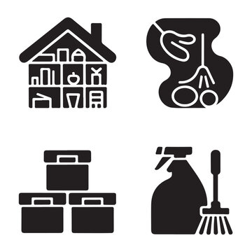 Cleaning supplies icon symbolizing declutter home hygiene