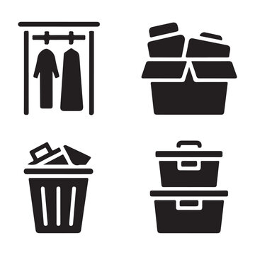 Waste sorting icon encouraging decluttered eco friendly home