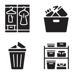 Minimal declutter home icon set for clean lifestyle branding