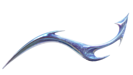 Abstract iridescent wave shape design element