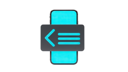Smartphone with Back Arrow and Menu Icon