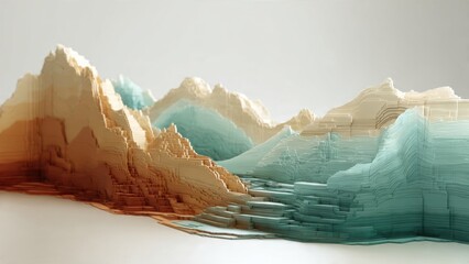 Abstract Mountain Range Data Visualization