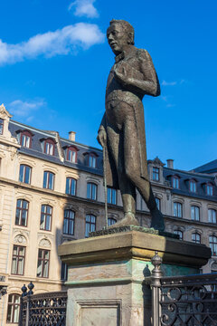 Statue of Soren Kierkegaard outside the Marble Church in Copenhagen, Denmark