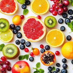Colorful assortment of fresh fruits
