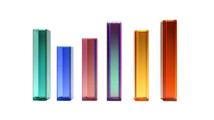 Colorful transparent glass bar chart