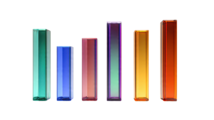 Colorful transparent glass bar chart
