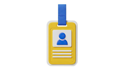 Stylized ID Badge with Blue Lanyard