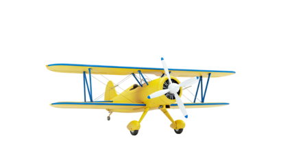 Yellow and Blue Biplane