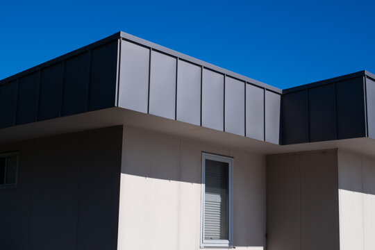 modern home with a flat, square roof