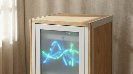 Modern Media Cabinet with Neon Light Display