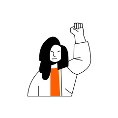 Woman Raising a Fist in Protest
