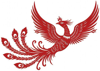 Obraz premium Phoenix png Firebird cutout Mythical Bird png Legendary Creature cutout Red Phoenix png Chinese Phoenix cutout Bird of Paradise png Symbol cutout