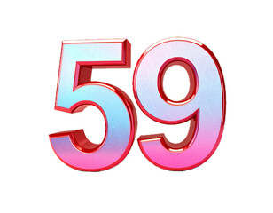 Fototapeta premium Number 59 glittering gradient background with hologram effect and magic lights.