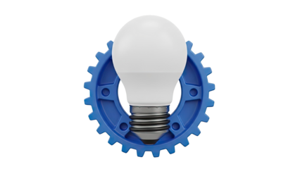 Light bulb on a blue gear
