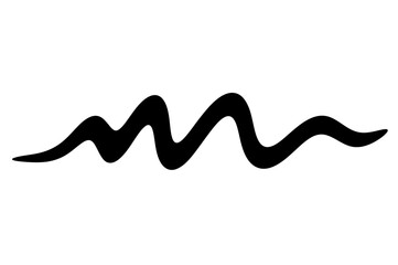 Abstract wavy line silhouette isolated on white