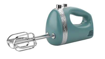 Teal Retro Hand Mixer with Chrome Detailing