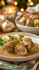 Christmas Eve Cabbage Rolls with Potatoes and Mushrooms &ndash; AI Generative