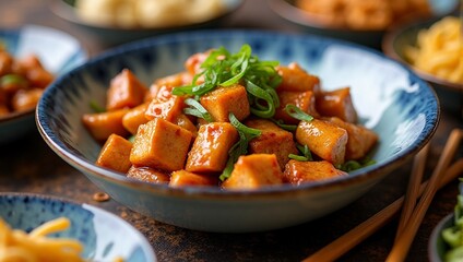 Banquet table : kung pao chicken, traditional chinese feasts, dishes, foods, home - Chinese New Year dinner, Lunar celebration, spring festival, reunion, family gathering, Asian food