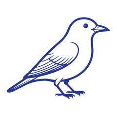Fototapeta premium Simple Bird Black and White Illustration