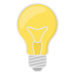 stylized light bulb icon without background