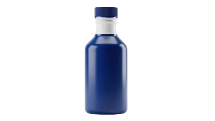 Blue Bottle with Ribbed Cap
